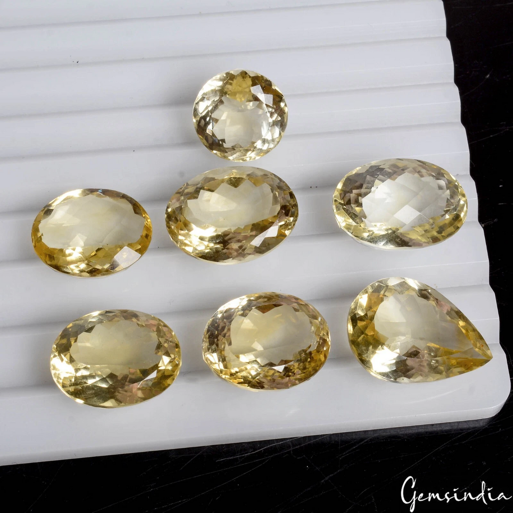 Citrine Lot, Loose Gemstone, Untreated — 7 Pieces, 13mm to 21mm, 113.80 Ct, Brazil