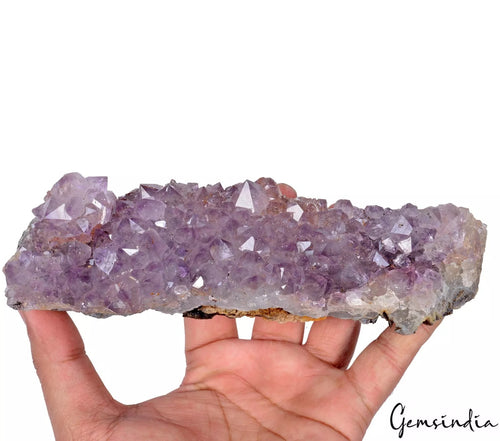 Amethyst Crystal Cluster, Untreated, Purple — 7.5 x 1.9 x 2.2 Inches, 0.54 Kg (2700 Ct)