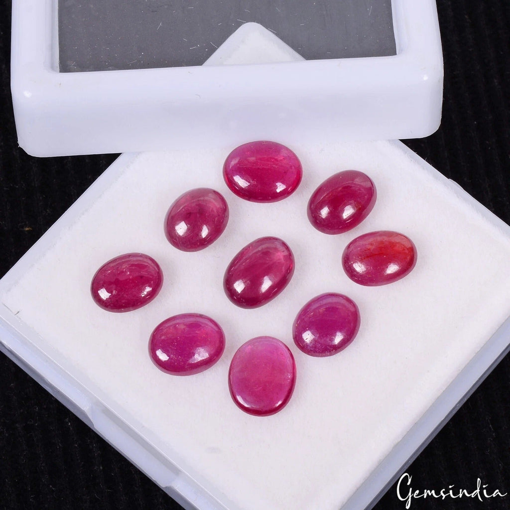 10.70 Cts'9 Pcs Natural Mozambique Pink Red Ruby Oval Cab Loose Gems For Jewelry