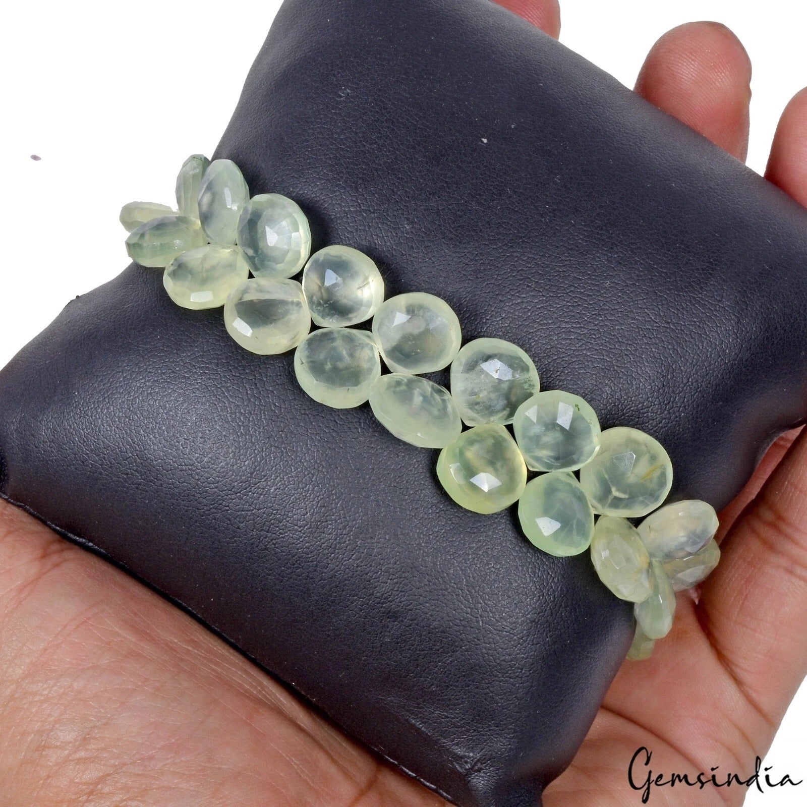 Prehnite Bracelet, Untreated, Green — 7 inch, 198.90 Ct