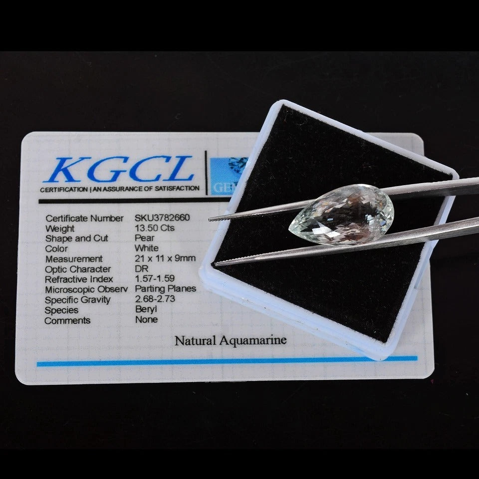 Aquamarine Loose Gemstone, Untreated — 21x11x9mm, 13.50 Ct