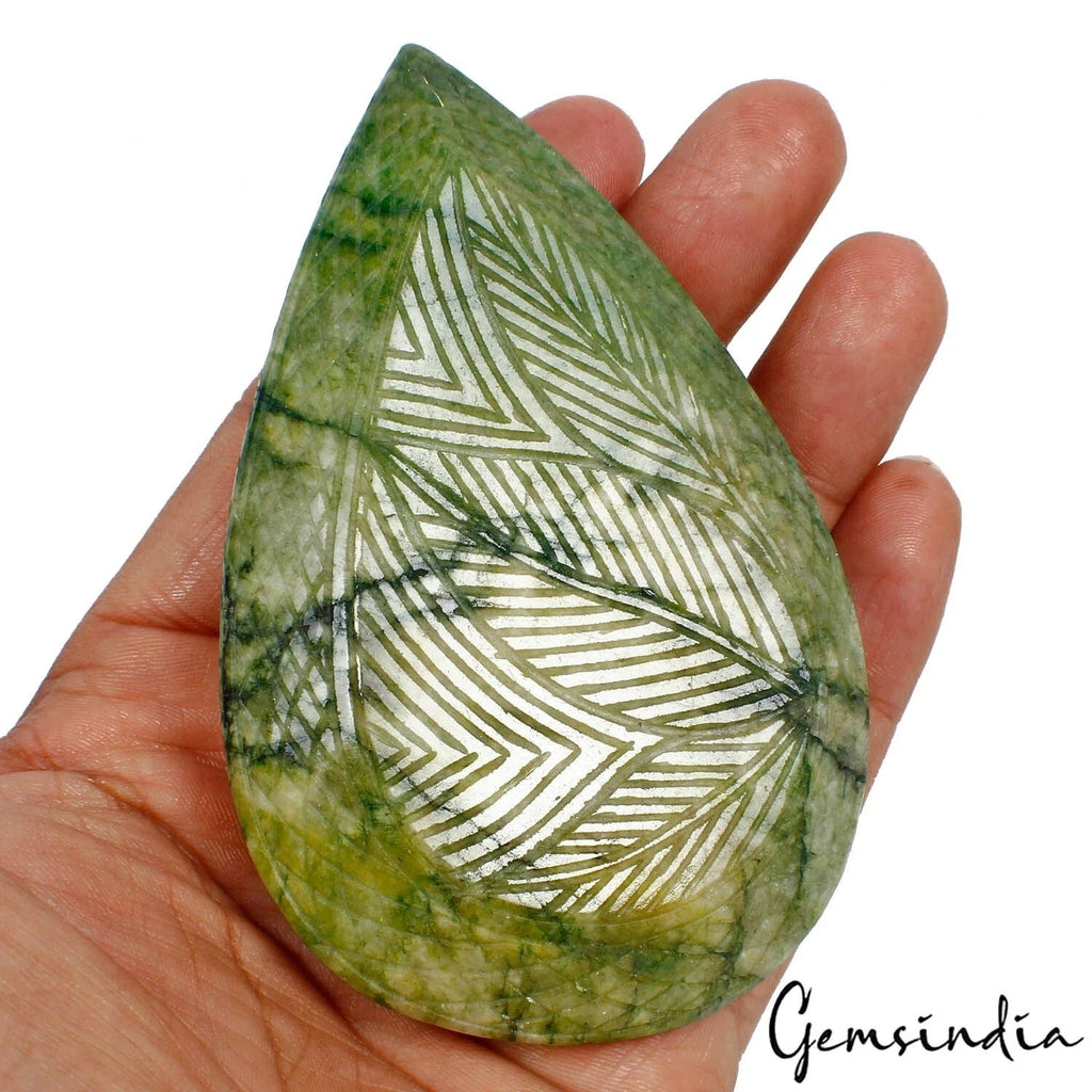 1180 Ct Natural Green Brazilian Emerald Pear Carving Earth Mined Huge Size Gems