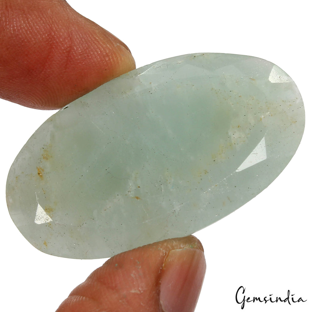 62.80 Ct Natural Green Aquamarine Oval Cut Loose Brazilian Jewelry Gemstone
