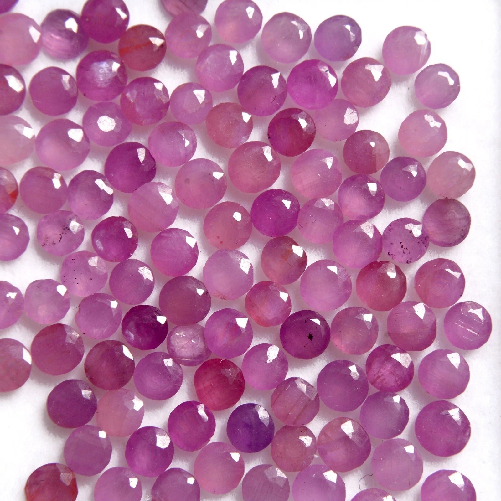 Natural Ruby CERTIFIED Red Round Cut 3 mm Size Lot AAA+ Quality 100 Pcs Gemstone