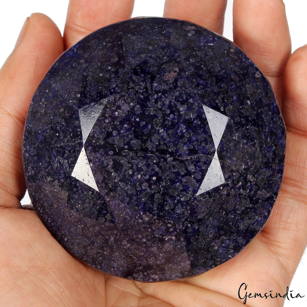 Natural Blue Sapphire Round Cut Faceted Earth Mined Huge Size 2150 Ct Gemstone