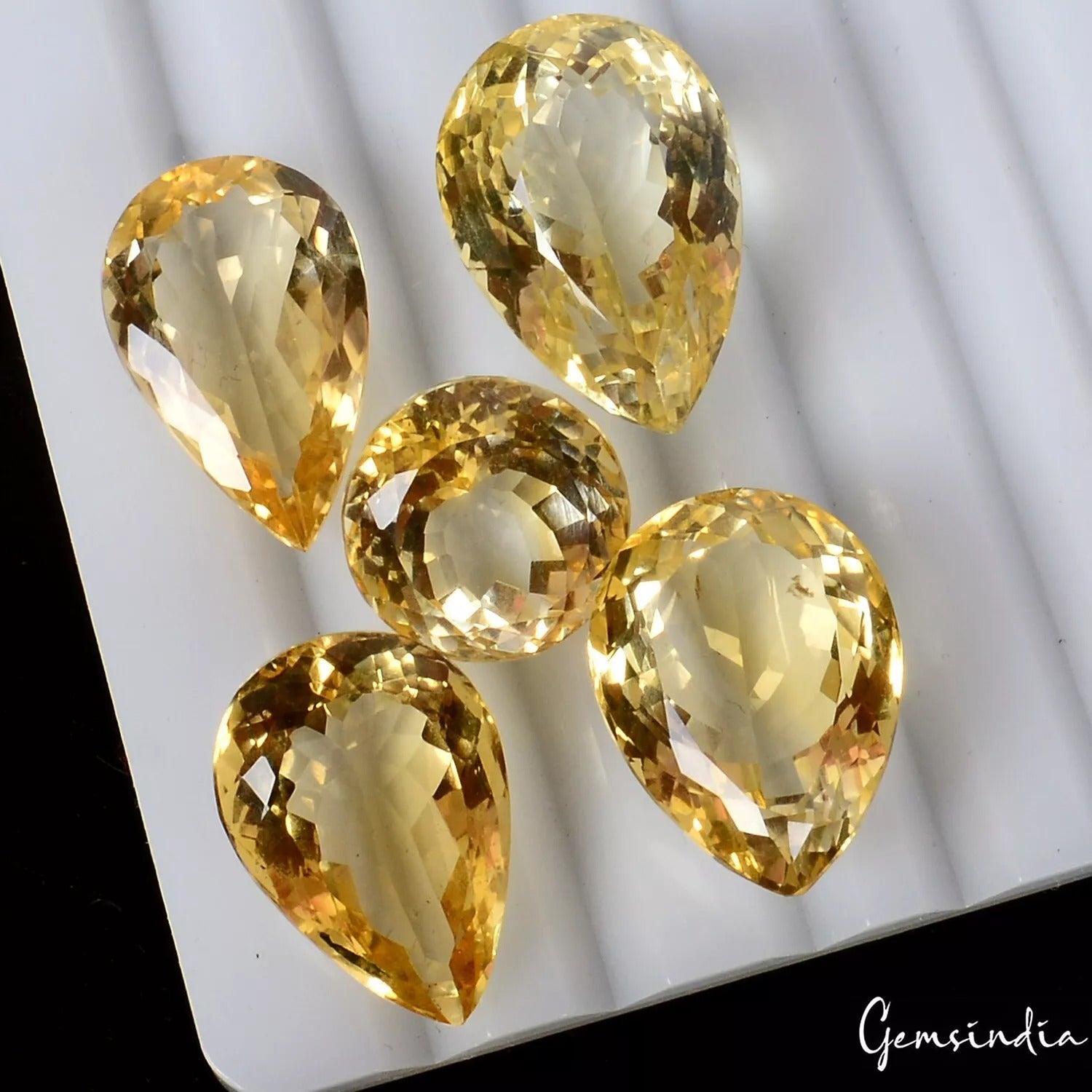 79 Cts/5 Pcs Natural Untreated Brazilian Yellow Citrine Mix Cut Gems For Jewelry