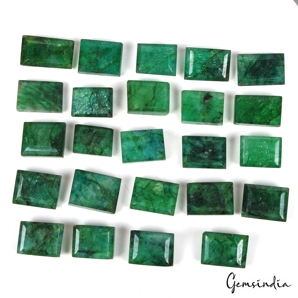 480 Ct/24 Pcs Natural Dark Green Brazilian Emerald Baguette Cut Loose Gems Lot