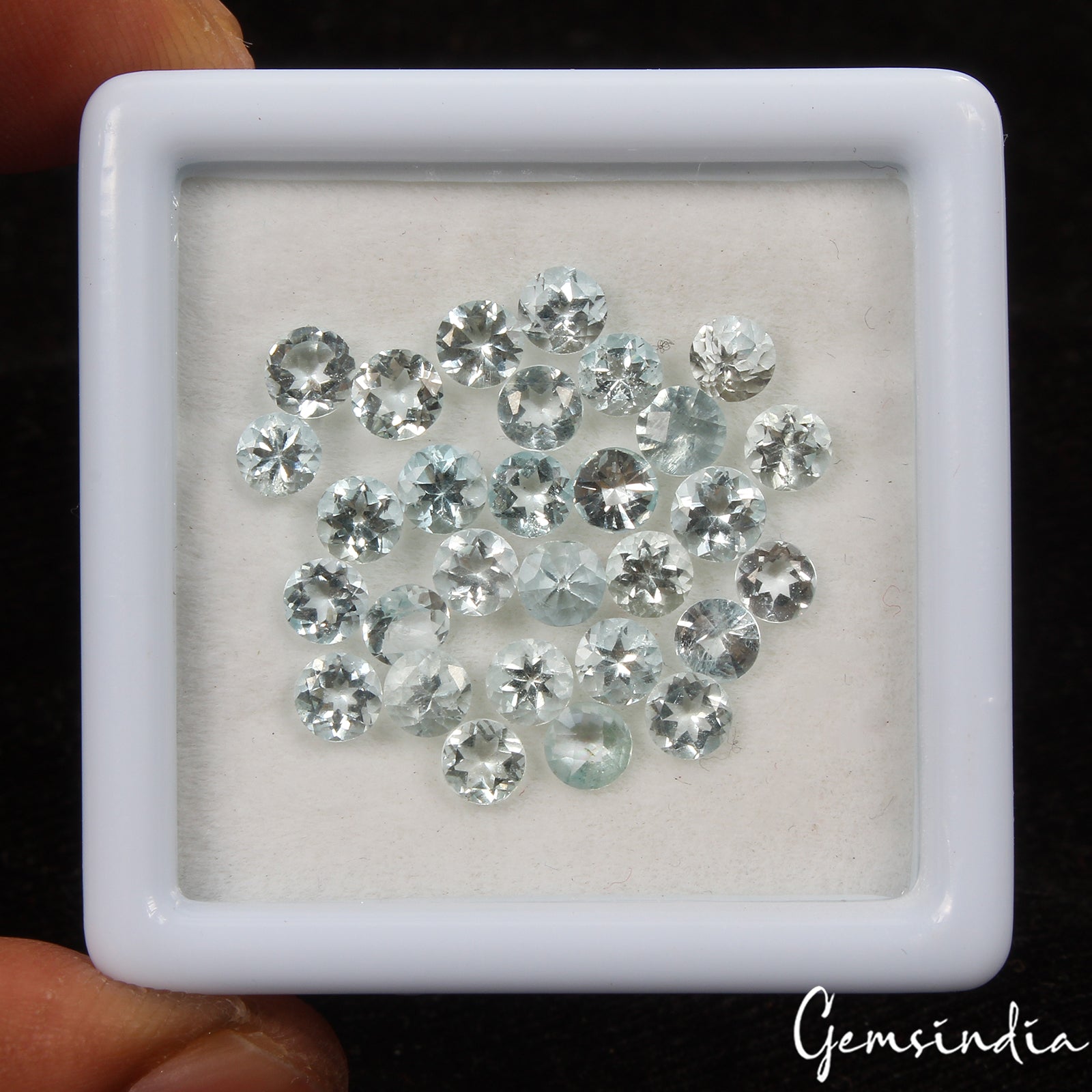 Aquamarine Lot, Loose Gemstone, Untreated, Blue — 29 Pieces, 4mm, 6.60 Ct