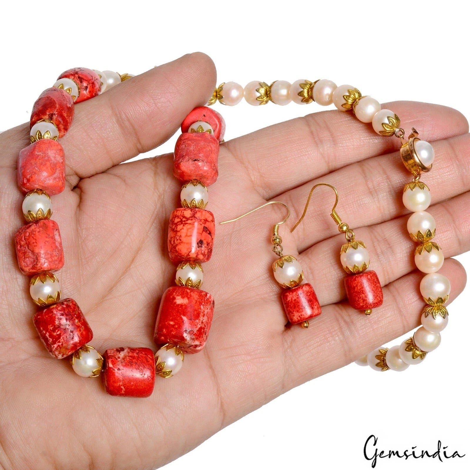 Pearl Jewelry, Color Enhanced — 20", India