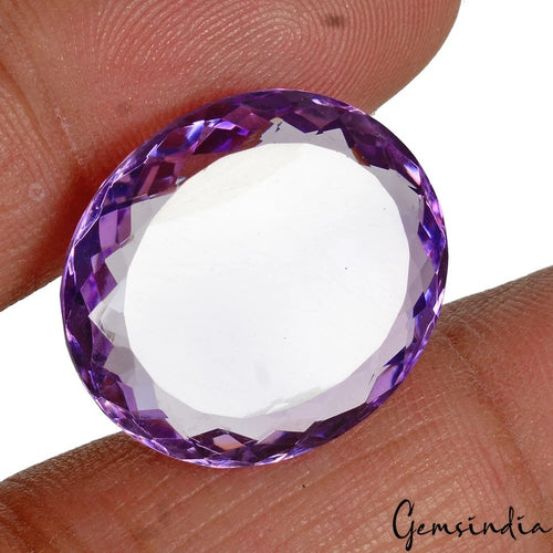 Amethyst Loose Gemstone, Oval Cut Orign : Brazil, Purple — 21x19x7mm, 22.40 Ct, Brazil