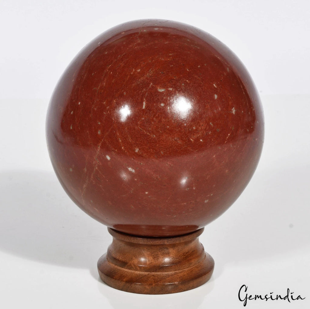 Red Jasper Sphere, Untreated — 3.5" in diameter, 1038 g (5190 Ct), Madagascar