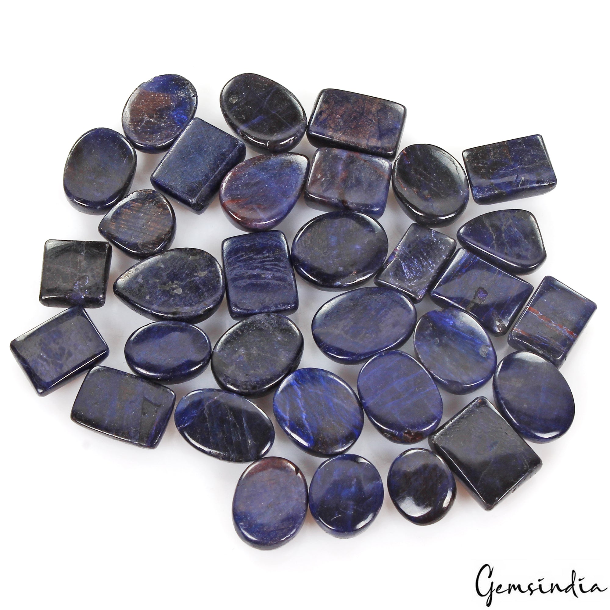 420 Cts/32 Pcs Natural Madagascar Blue Sapphire Mix Cab Loose Jewelry Gemstones