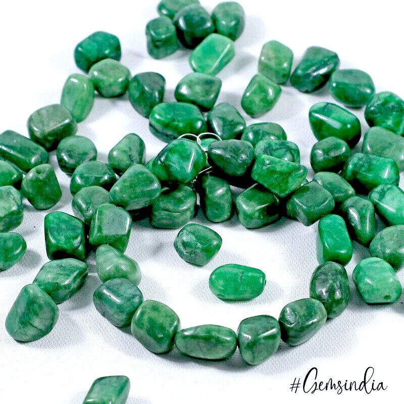 Natural Zambian Emerald Top Rare Tumble Drilled Nugget Beads Lot 1300 Cts 75 Pcs