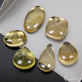 6 Pc Natural Lemon Citrine Quartz Mix Cabochon Loose 17-24mm Gemstones ~135.20Ct