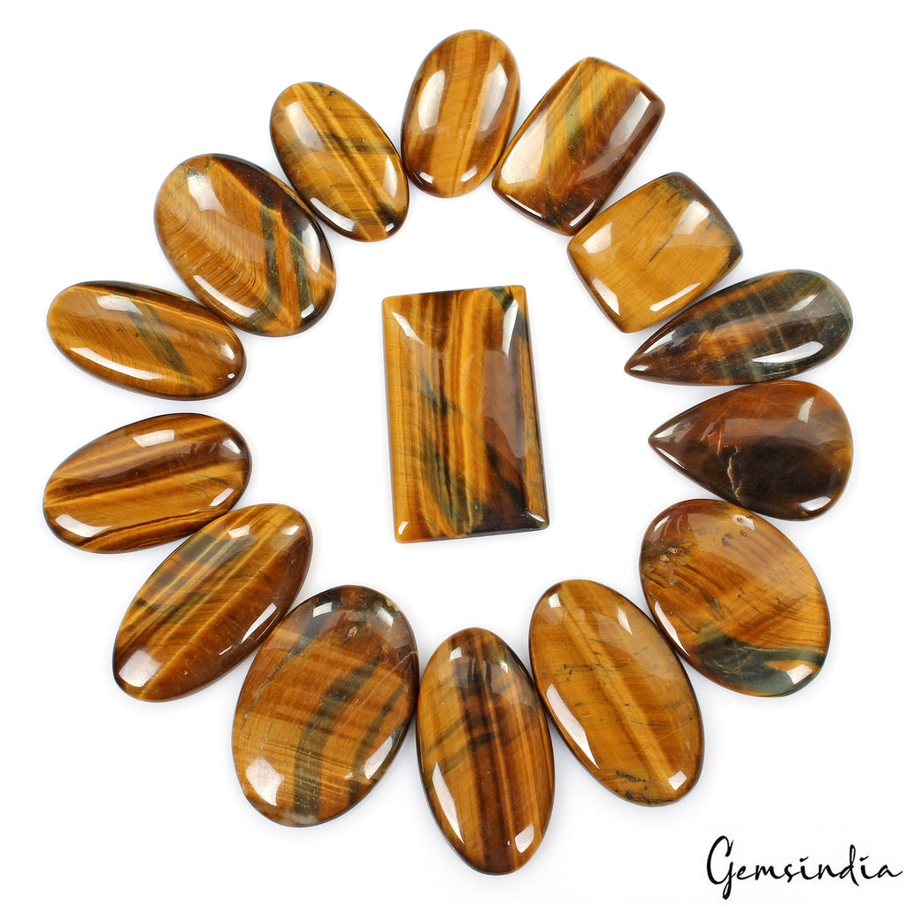 700 Ct/15Pcs Natural Untreated Pietersite Tiger eye Mix Cab Loose Wholesale Gems