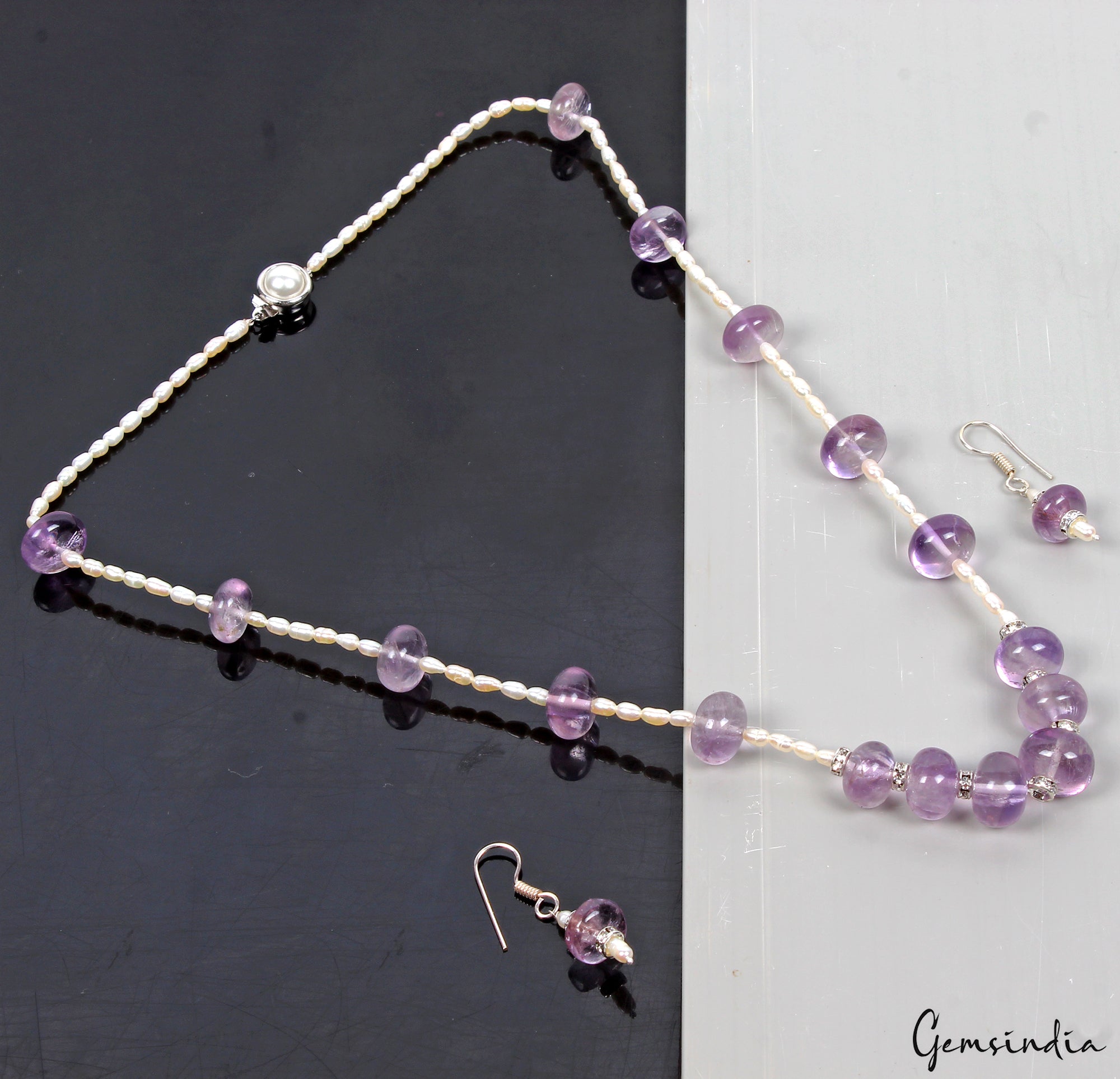 Amethyst Necklace, Purple — 5mm to 13mm, Madagascar