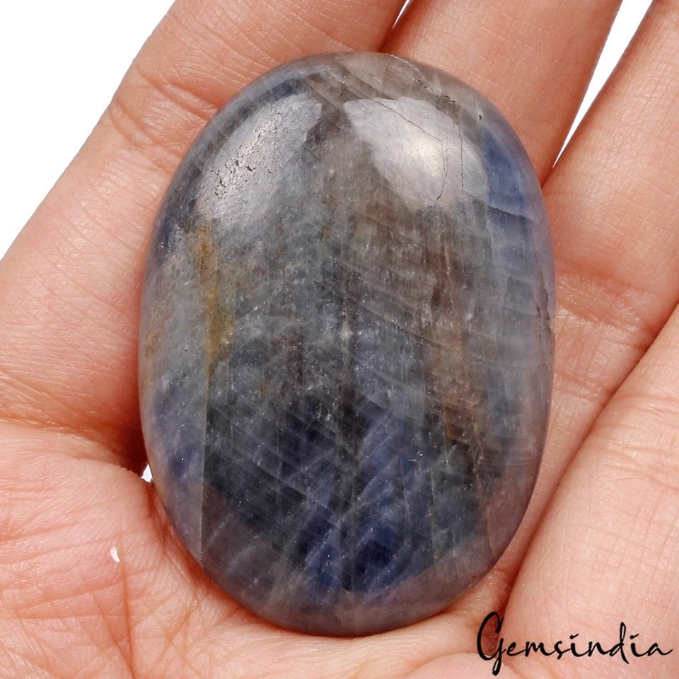 Certified 185 Ct Natural Untreated Blue Sapphire Oval Cab Loose Pendant Size Gem