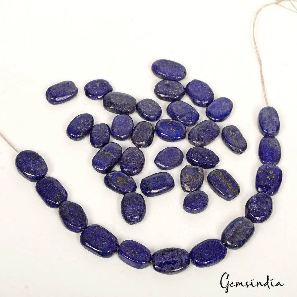 150 Ct Natural Blue Lapis Lazuli Oval Cab Side Drilled Loose Beads Jewelry Gems