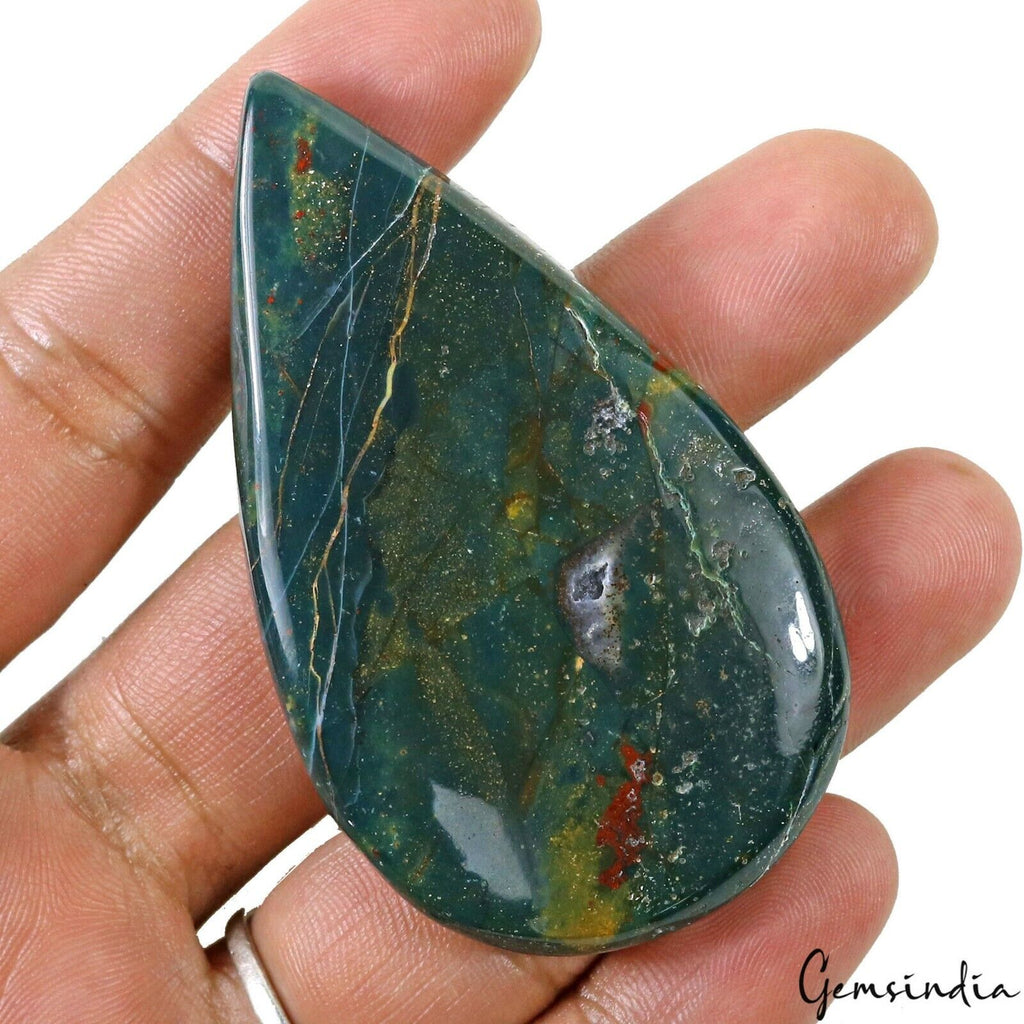 Jasper Cabochon, Untreated — 67 x 39 x 8mm, 163.20 Ct, Madagascar