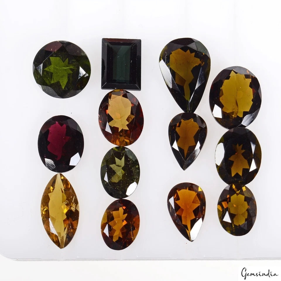 Tourmaline Lot, Loose Gemstone, Multi Color — 13 Pieces, 7mm, 21.50 Ct