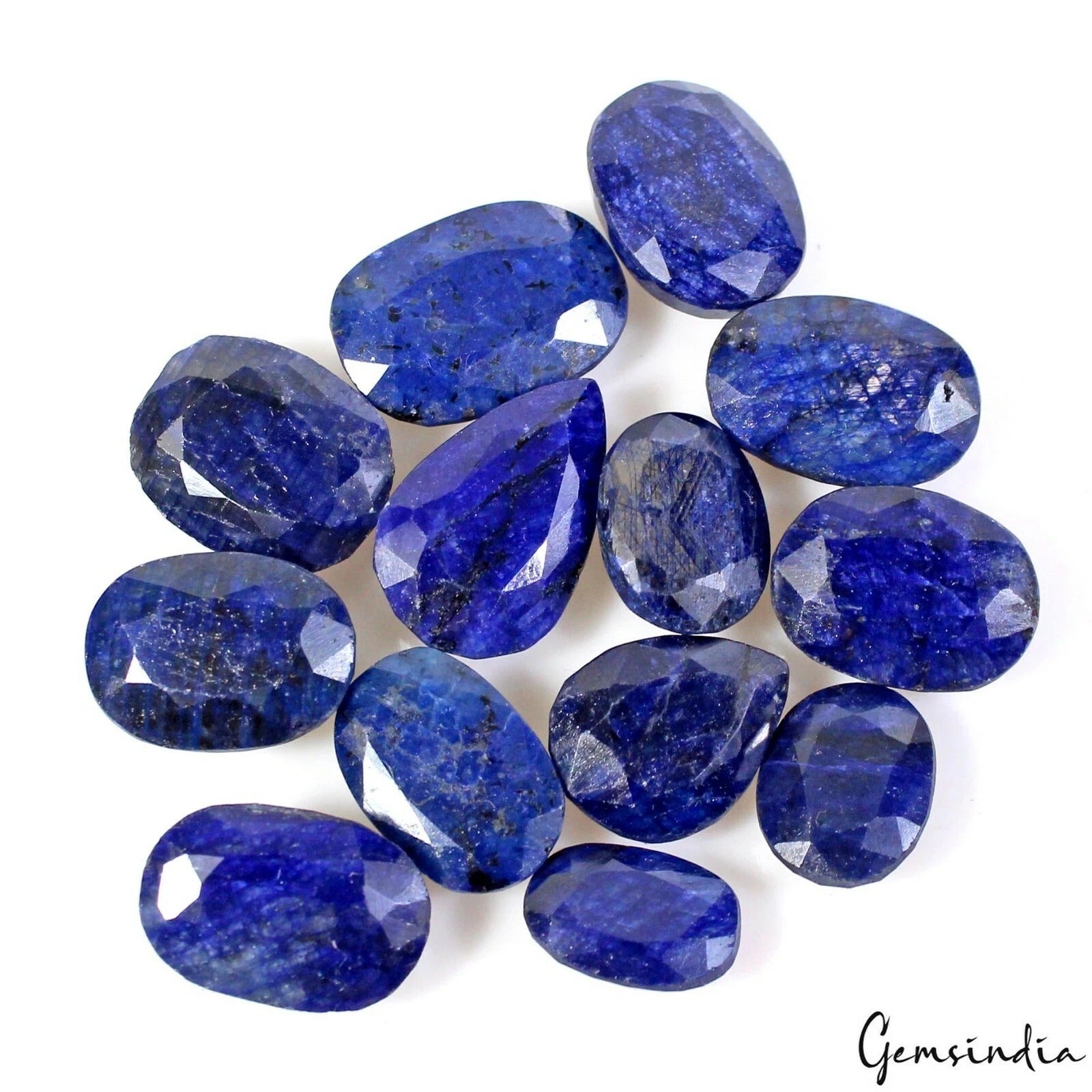 197.50 Ct Natural Royal Blue Sapphire Mix Cut Loose Ring Size Gemstones ~13 Pcs