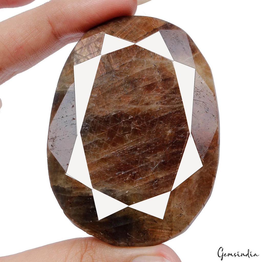 Sapphire Loose Gemstone, Untreated, Golden — 64x46x19 mm, 670 Ct, Madagascar
