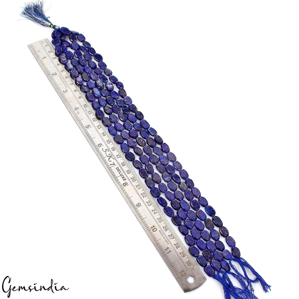 5 Strand/13" each ~ Natural Blue Lapis Lazuli Oval Shape 10mm-12mm Drilled Beads
