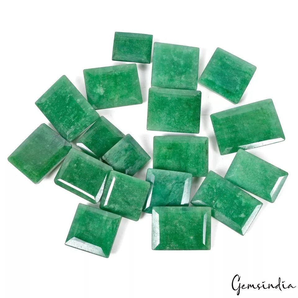 880 Ct/18 Pcs Natural Brazilian Green Emerald Earth Mined Loose Gems For Jewelry