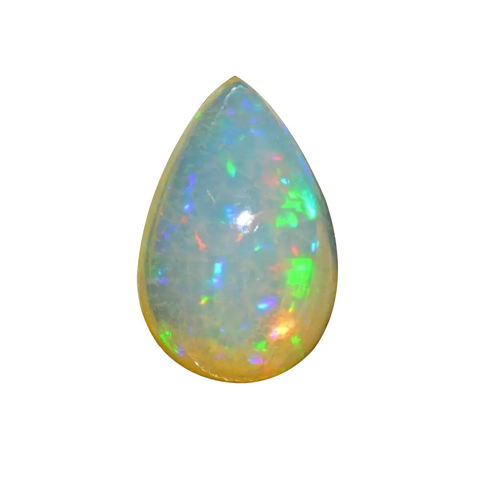 Certified 3.10 Cts AAA Natural Welo Fire Opal Pear Cab Loose Ring Size Gemstone