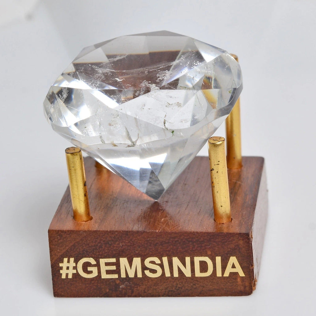 208.70 Ct Natural Untreated Sparkling White Crystal Quartz Round Diamond Cut Gem