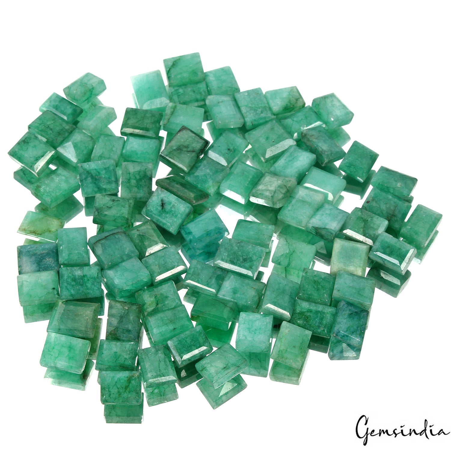 1000 Cts/76 Pcs Natural Blue Green Emerald Baguette Cut Loose Gems For Jewelry
