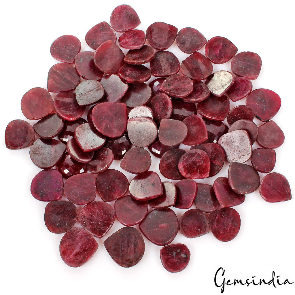 2500 Cts Natural Red Ruby Pear/ Heart checker Cut Loose 20-26m Gemstone ~ 74 Pcs