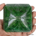 3050 Cts Natural Green Emerald Octagon Hand made Earth Mined Carving Gemstone