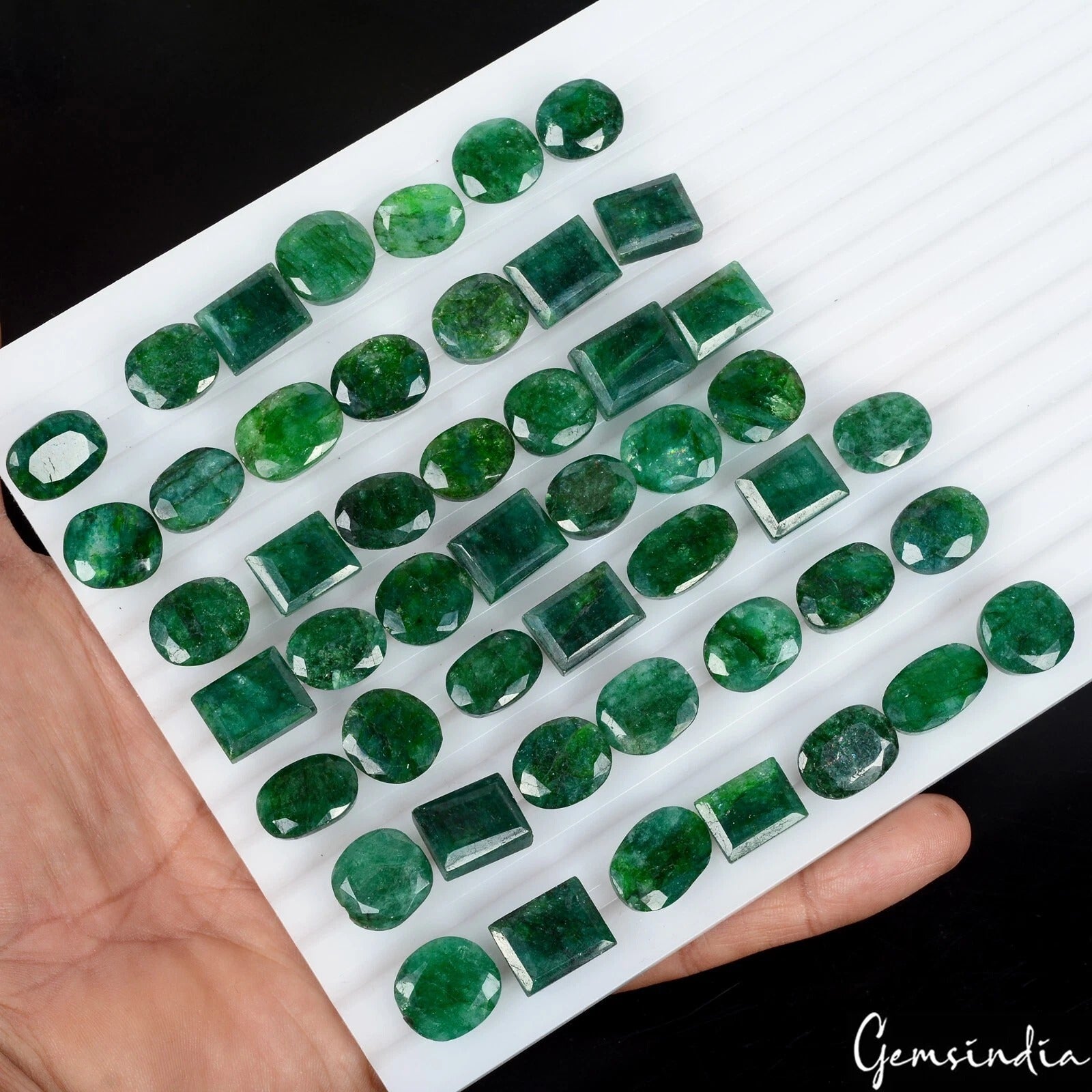 500 Cts Natural Finest Green Emerald Mix Cut Loose 13-15mm Gemstones Lot, Brazil