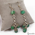 67.70 Ct Natural Green Emerald Pear Beaded Drop/Dangler Earring 3"Christmas Sale