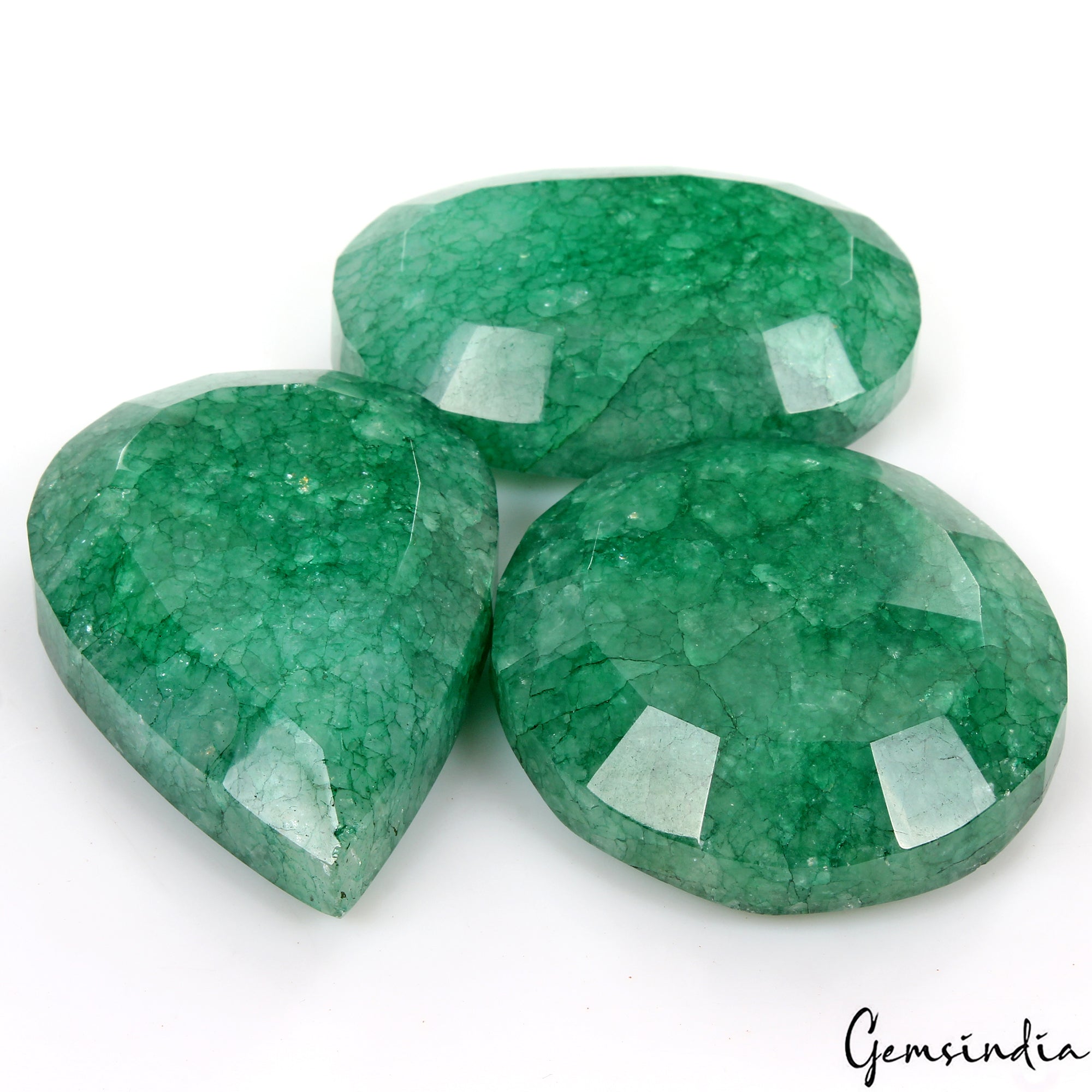 1420 Cts Natural Green Emerald Mix Cut Loose 58-67mm Huge Gemstones Lot ~ 3 Pcs