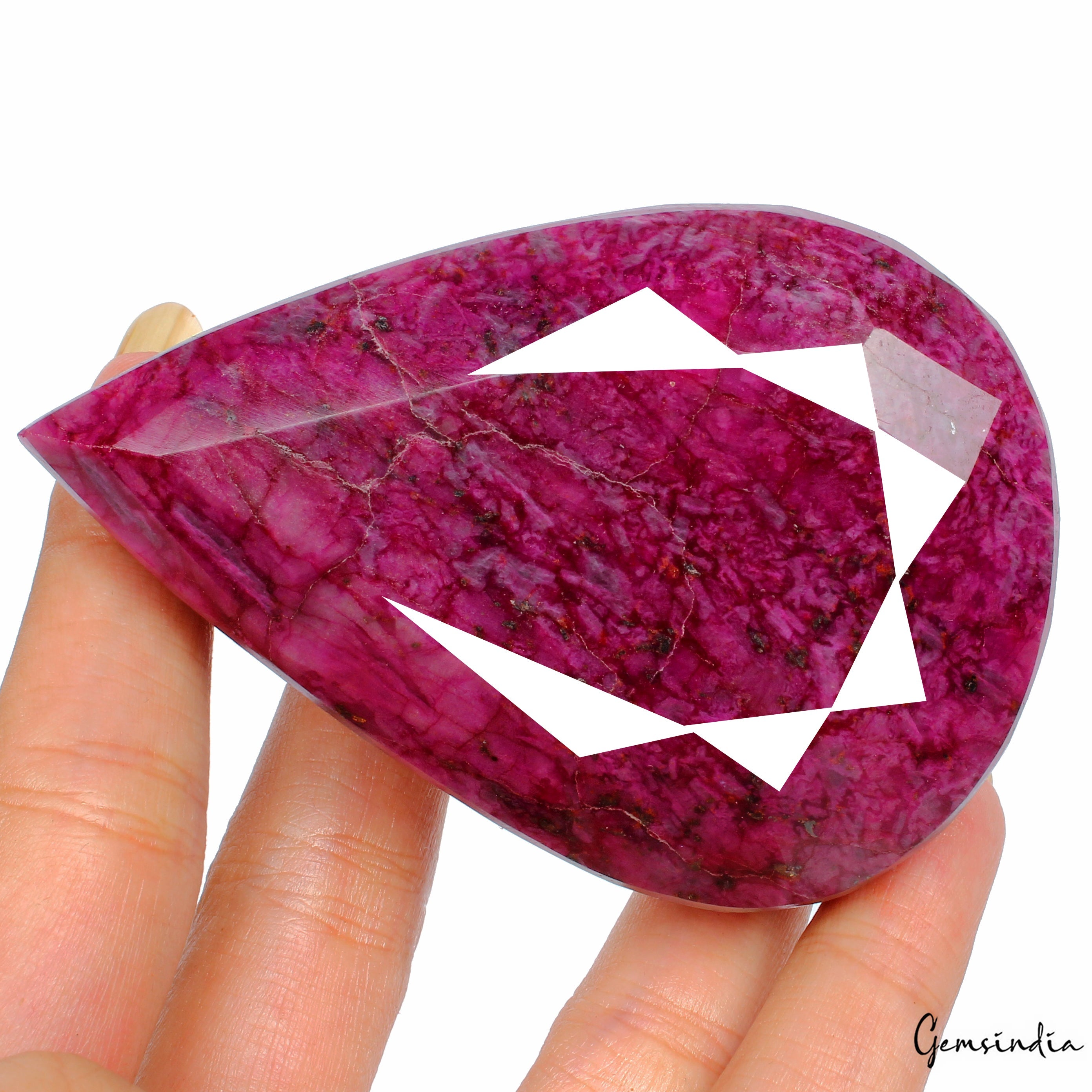 1020 Ct Natural Red Ruby Pear Faceted Earth Mined Loose Gemstone From Madagascar