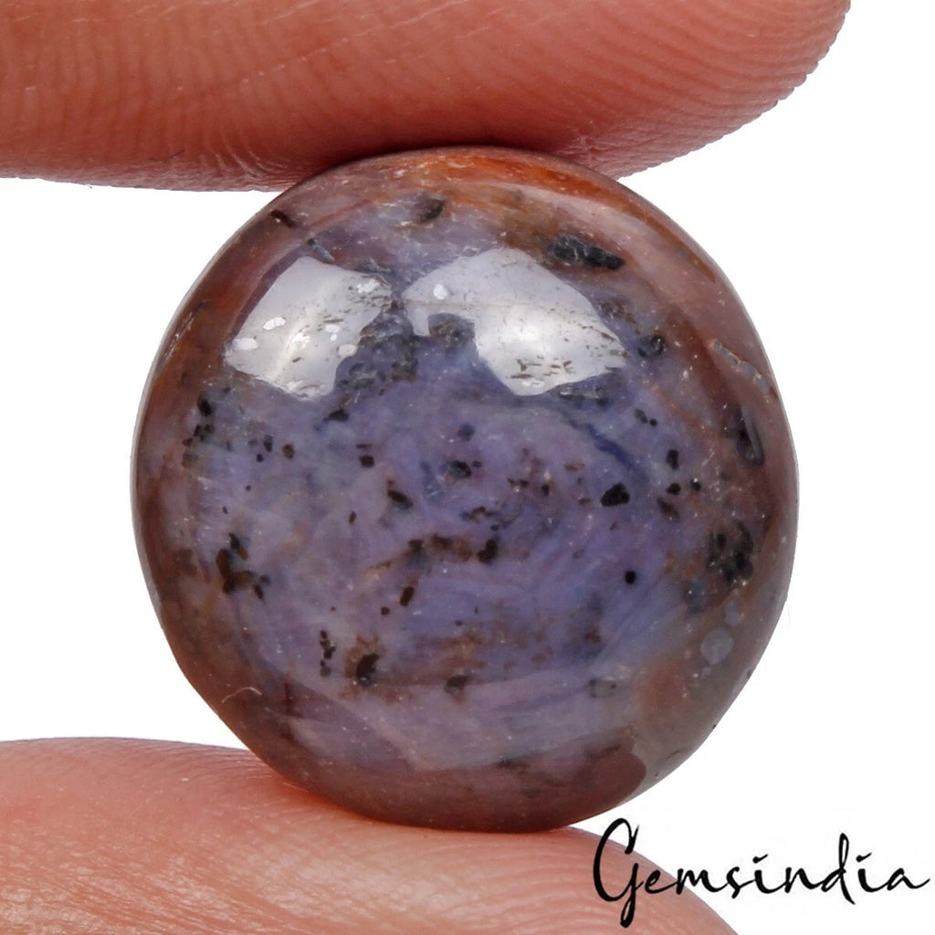 Ruby Cabochon, Untreated, Purple — 17 x 16 x 10mm, 33.40 Ct