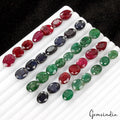 198.20Ct/35 Pcs Natural Red Ruby Green Emerald Blue Sapphire Mix Cut Loose Gems