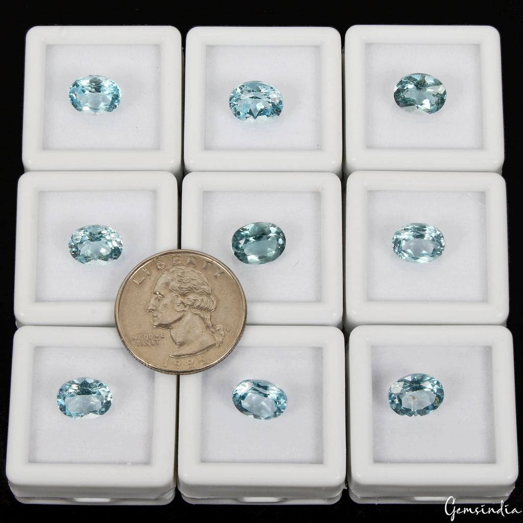 Ravishing Color &Full Fire! Swiss Blue Topaz Oval Cut 10x8mm Each Certified Gems