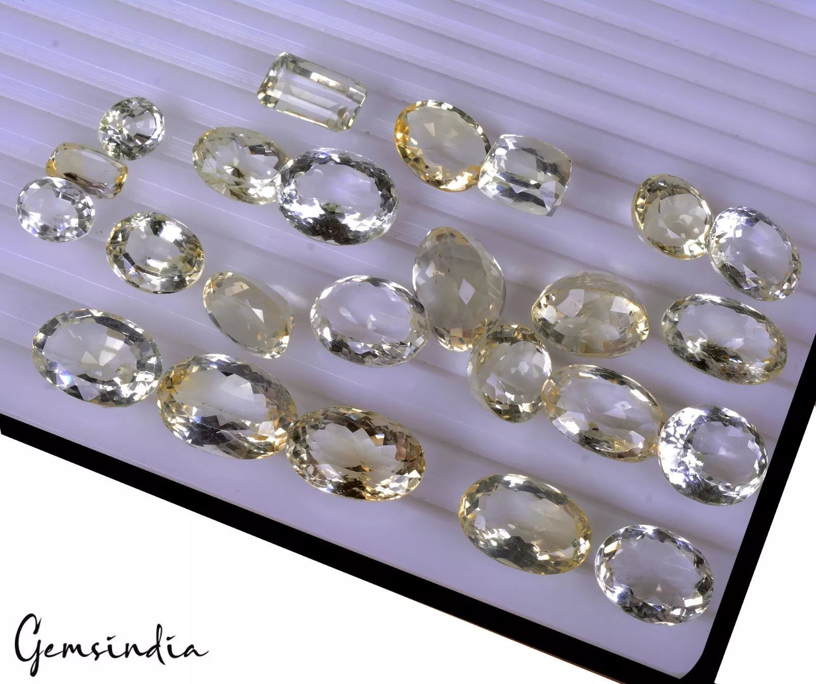 270 Cts Natural Lemon Citrine Mix Cut Loose Untreated 12-20mm Gemstones~ 24 Pcs