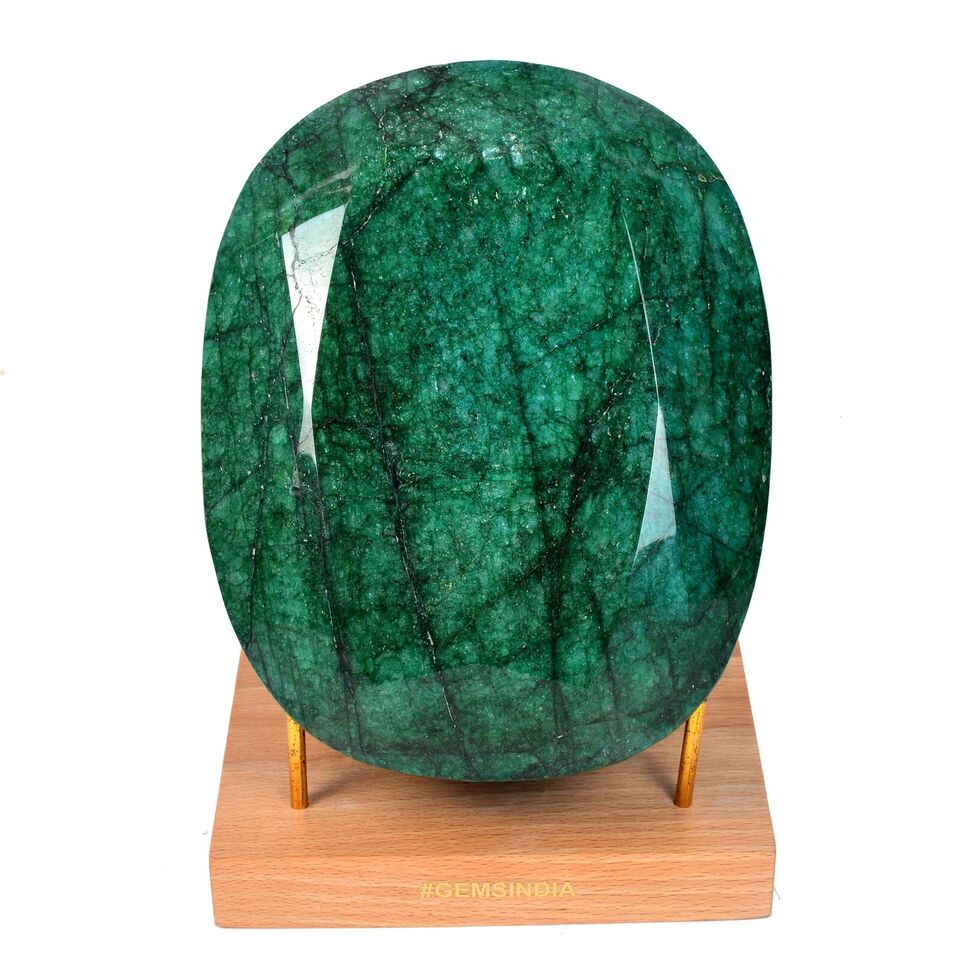 Emerald Loose Gemstone, Color Enhanced, Green — 6.3x4.9x4.8 Inch, 18000 Ct (3.6 Kg), Brazil