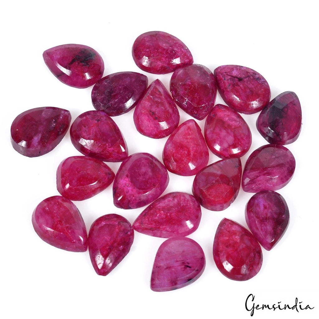 100Ct Natural Pink Beryl (Bixbite) 13-15mm Pear Loose Certified Gemstones~ 21 Pc