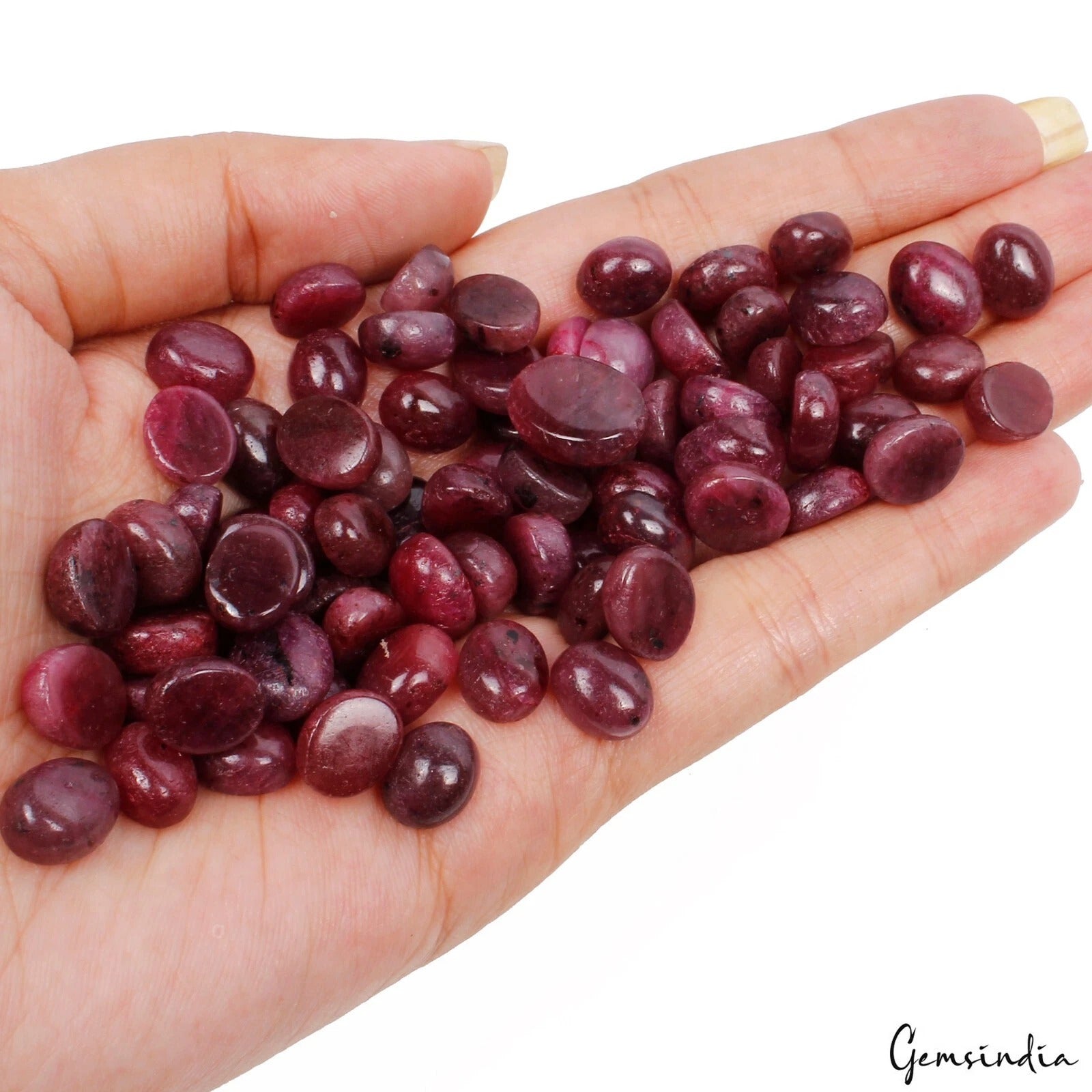 440 Ct Ruby Oval Shape Cabochon Flat Back 9-14mm AAA Quality Loose Gemstones Lot