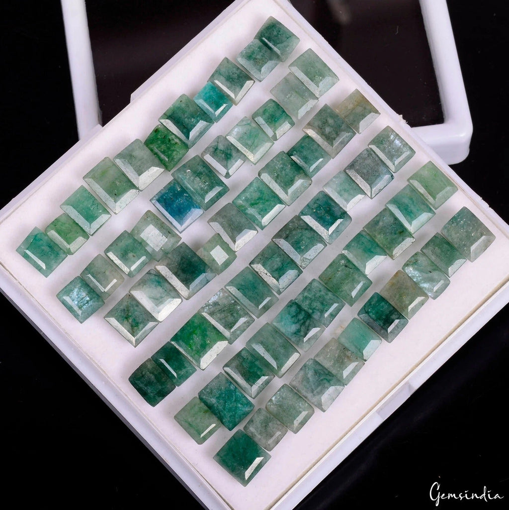 166.15 Cts/65 Pcs Natural Brazilian Green Emerald Baguette Cut 7mm-10mm Gems Lot