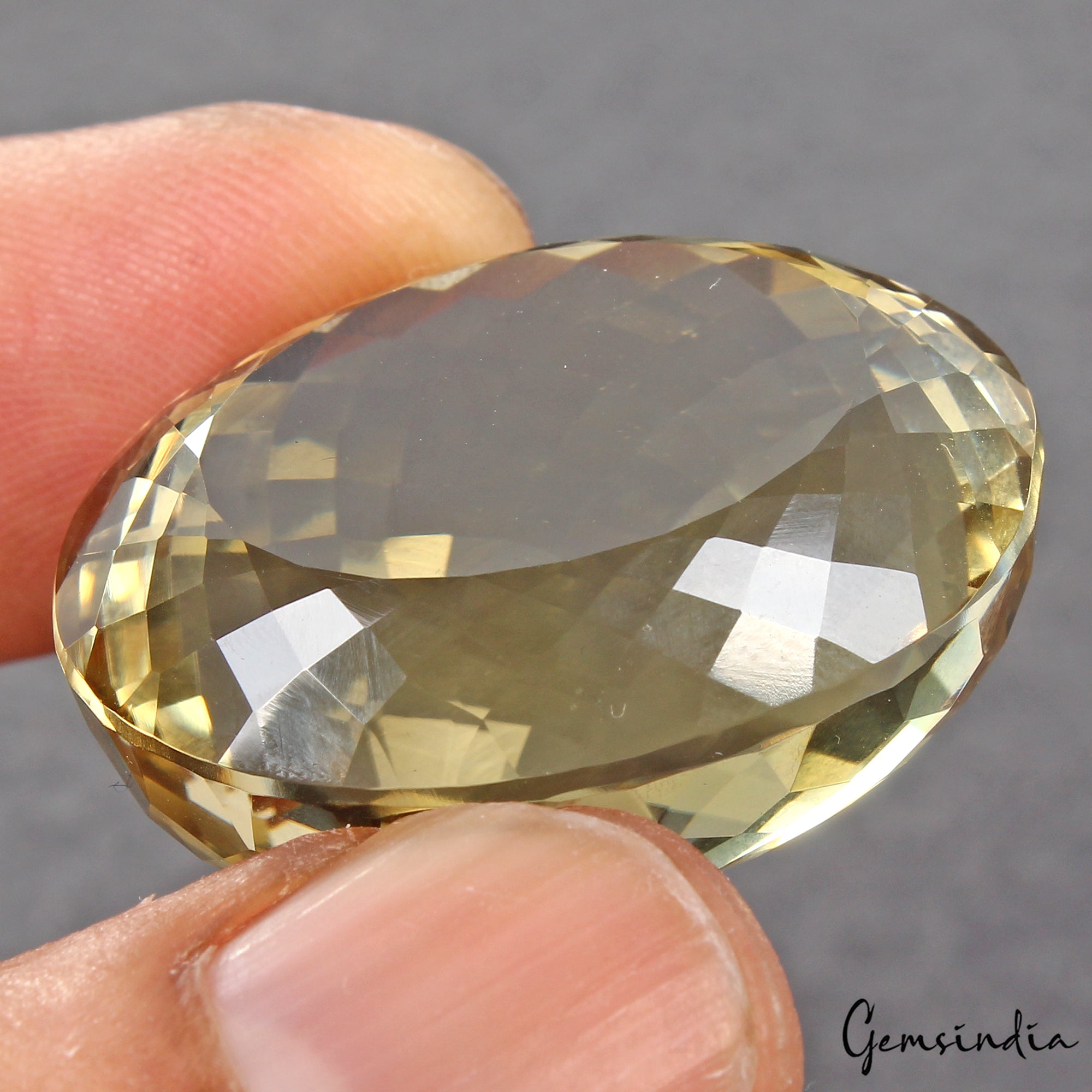 100.40 Cts Natural Untreated Brazilian Yellow Citrine Oval Faceted Cut Loose Gem