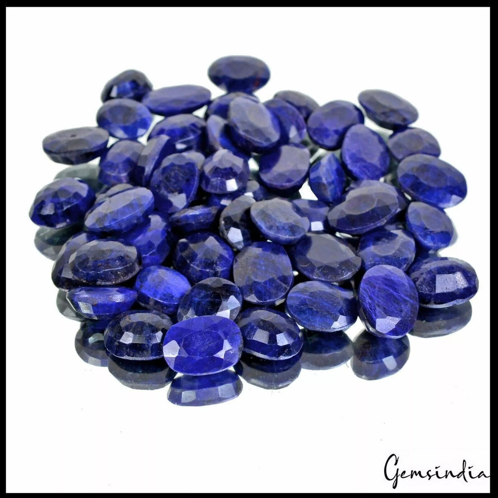 Blue Sapphire Loose Gemstone, Color Enhanced — 13mm, 600 Ct