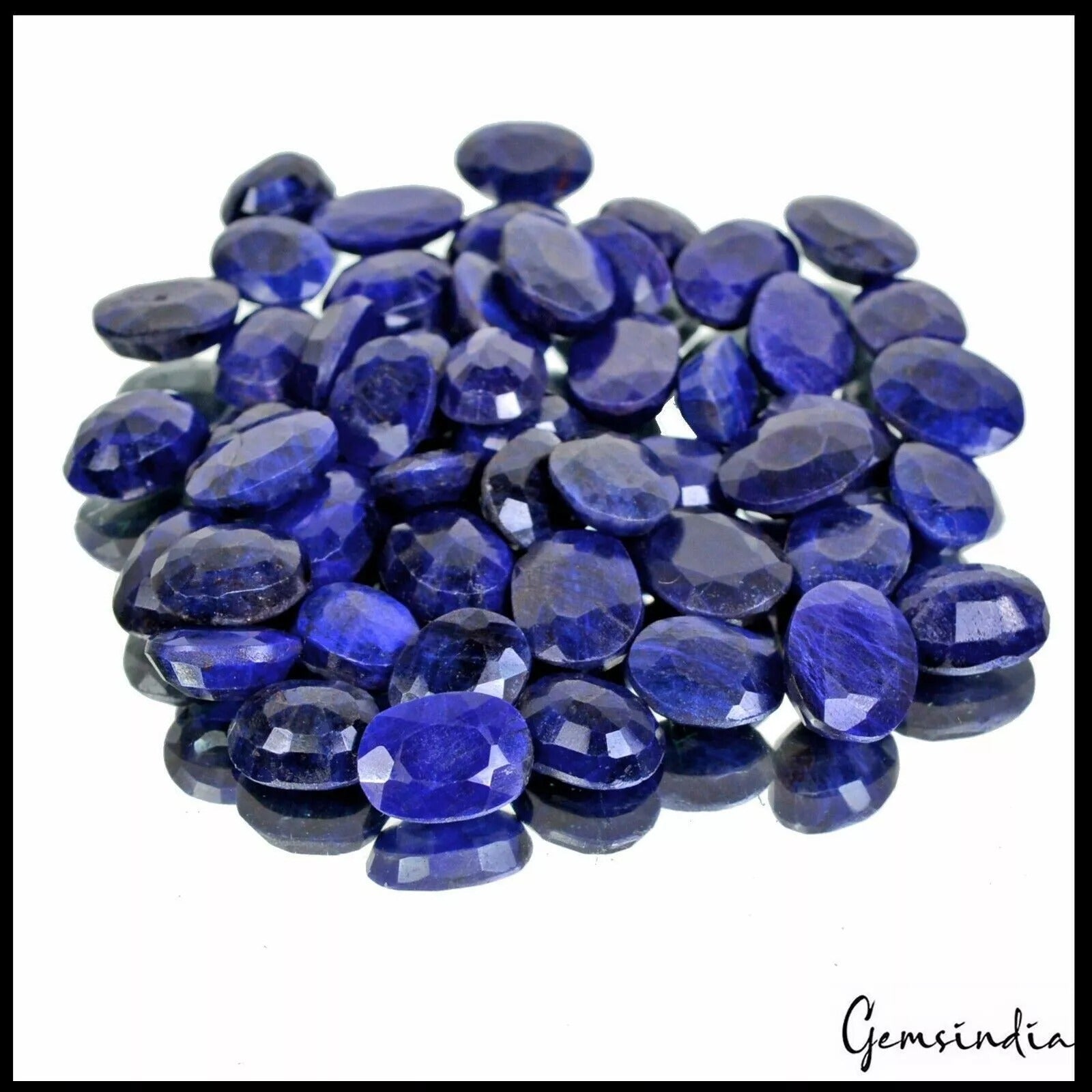 Blue Sapphire Loose Gemstone, Color Enhanced — 13mm, 600 Ct