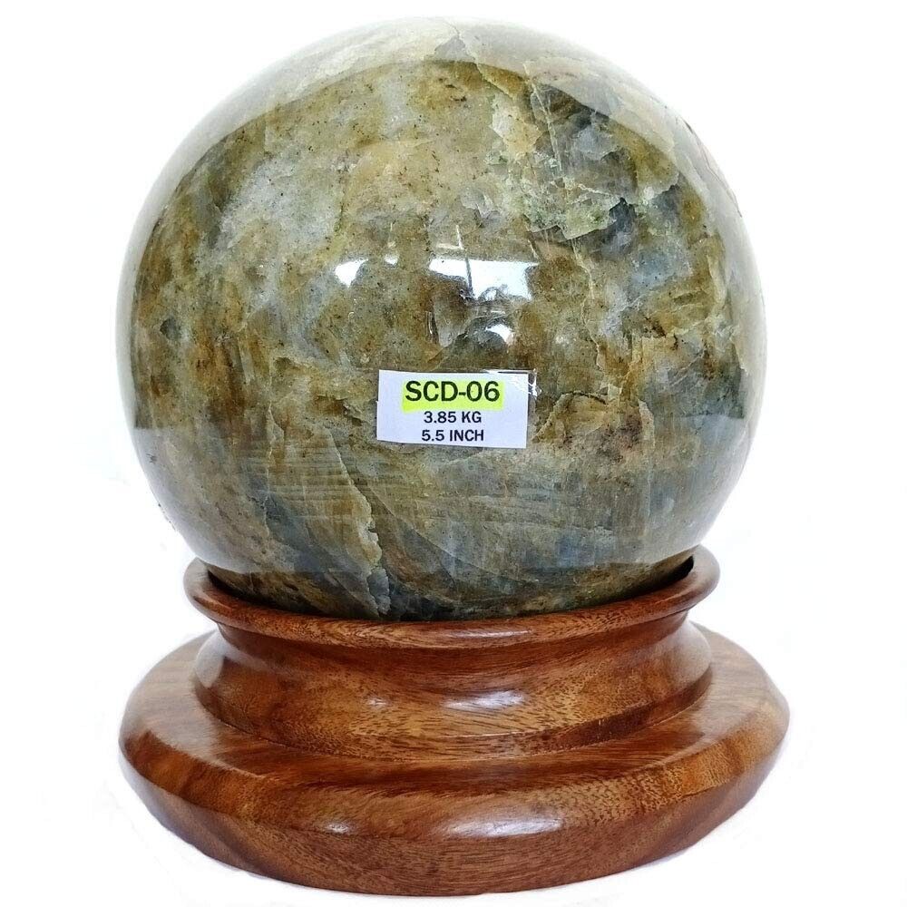 Labradorite Sphere — 5.5 Inch in diameter, 3.85 Kg (19250 Ct)