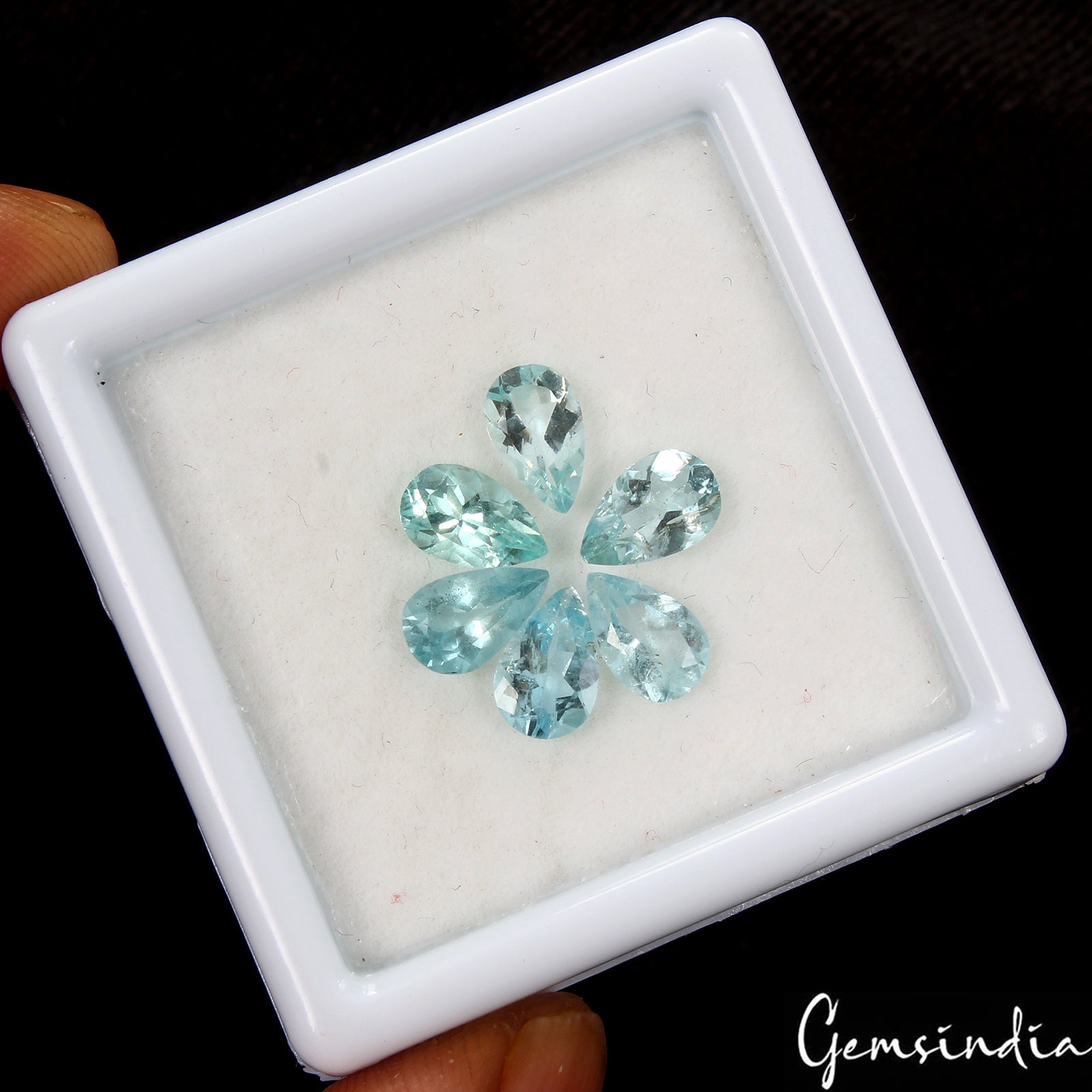 Aquamarine Lot, Loose Gemstone, Untreated, Blue — 6 Pieces, 8x5mm, 4.20 Ct, Brazil